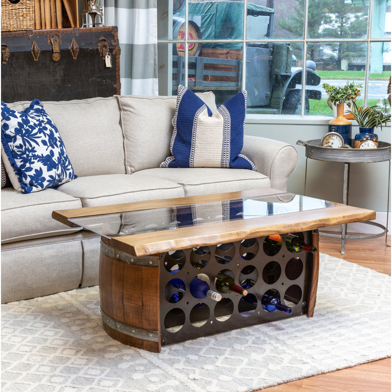 Coffee table with wine storage sale